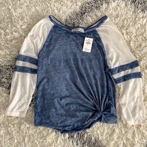 Blue and White Hollister Long Sleeve
